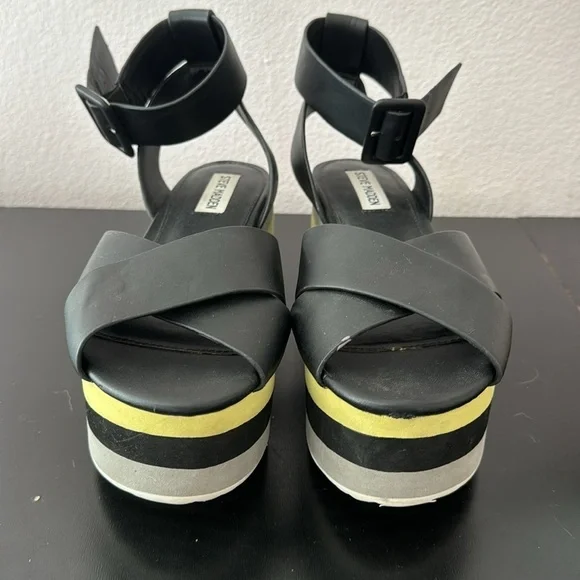 Steve Madden Macer Women's Cuffed Platform Sandals Black Multi size 8 - Picture 5 of 12